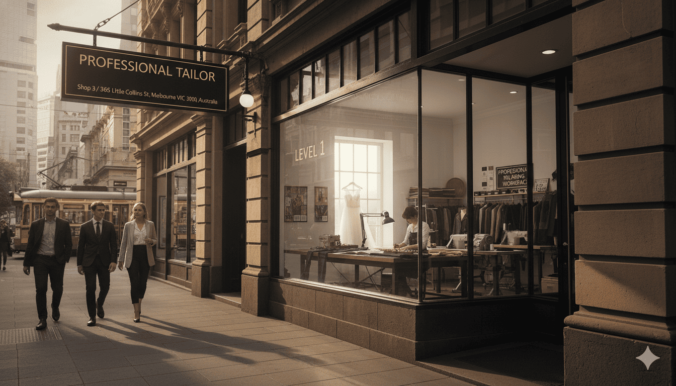 Professional tailoring studio workspace